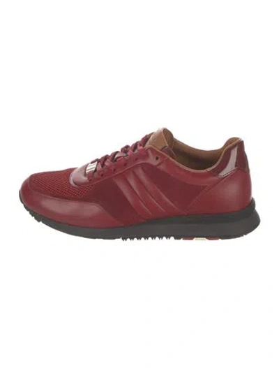 Pre-owned Bally Leather Leather Trim Embellishment Athletic Sneakers In Red