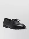 Bally Leather Loafer Almond Toe Detailing In Metallic
