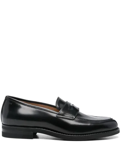 Bally Sweeny Leather Penny Loafers In Black