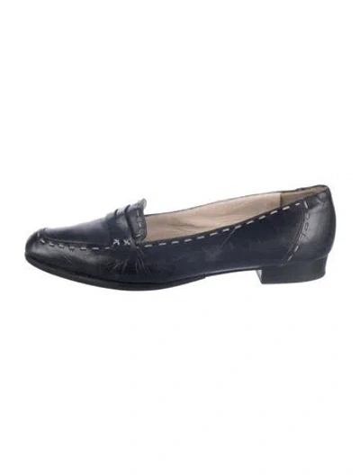 Pre-owned Bally Leather Loafers In Blue