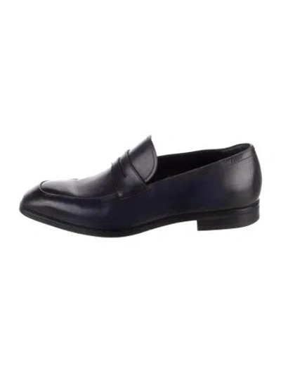 Pre-owned Bally Leather Loafers In Blue