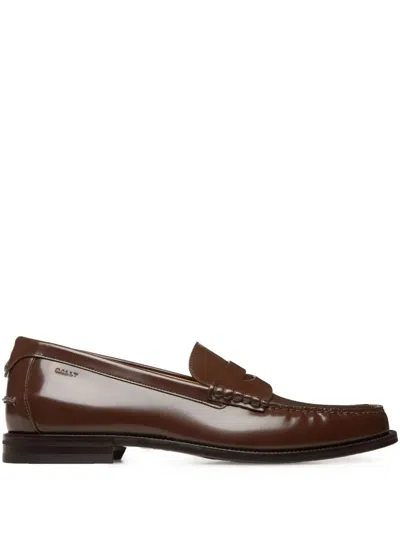 Bally Leather Loafers In Brown