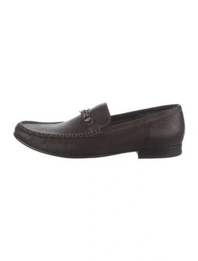 Pre-owned Bally Leather Loafers In Brown