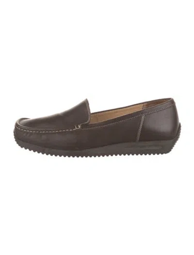 Pre-owned Bally Leather Loafers In Brown
