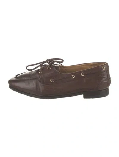 Pre-owned Bally Leather Loafers In Brown