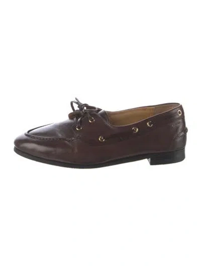 Pre-owned Bally Leather Loafers In Brown