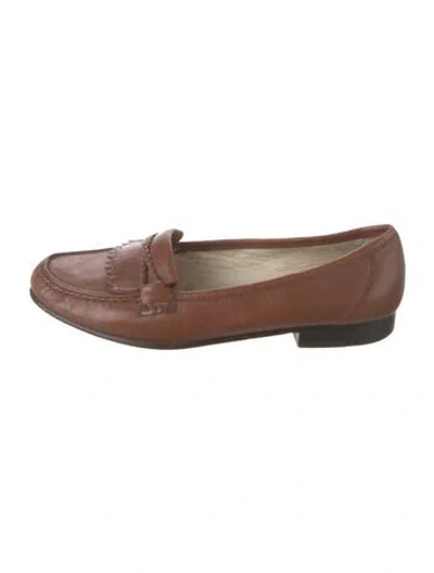 Pre-owned Bally Leather Loafers In Brown/gold