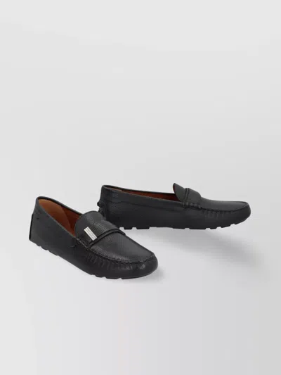 Bally Leather Loafers With Moc Toe Stitching