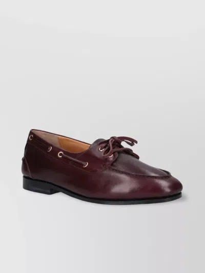 BALLY LEATHER LOAFERS WITH ROUND TOE AND RUBBER SOLE