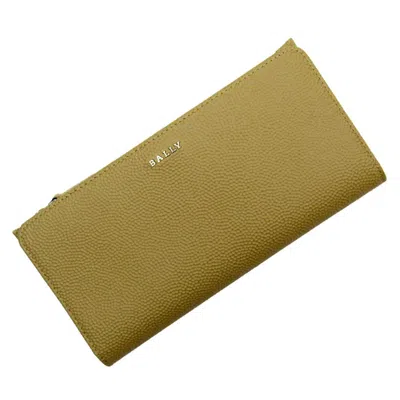 Pre-owned Bally Leather Long Wallet (bi-fold) () In Beige