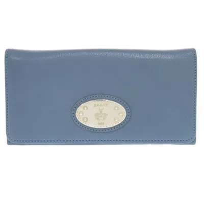 Pre-owned Bally Leather Long Wallet (bi-fold) () In Blue