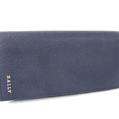 Pre-owned Bally Leather Long Wallet (bi-fold) () In Blue