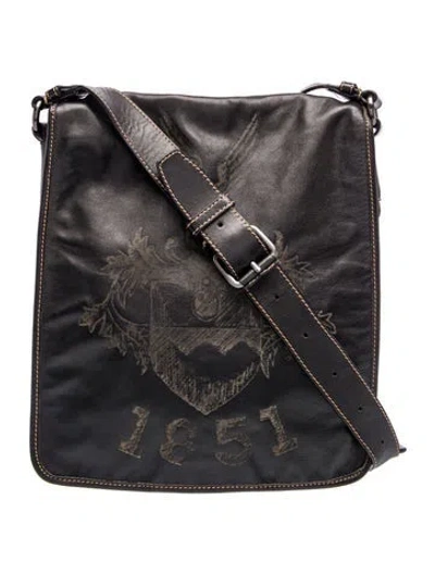 Pre-owned Bally Leather Messenger Bag In Black