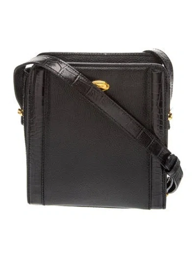 Pre-owned Bally Leather Messenger Bag In Black