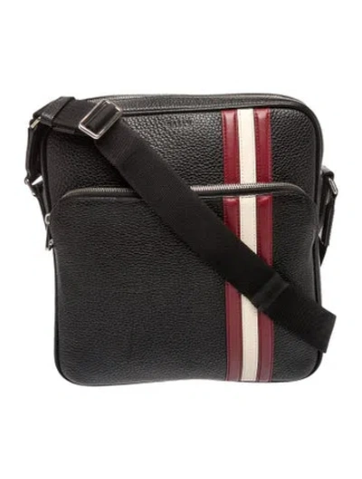 Pre-owned Bally Leather Messenger Bag In Black
