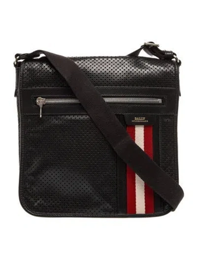 Pre-owned Bally Leather Messenger Bag In Black