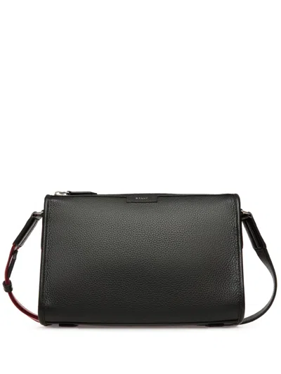 Bally Leather Messenger Bag In Black