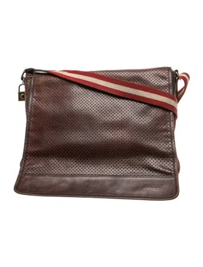 Pre-owned Bally Leather Messenger Bag In Brown