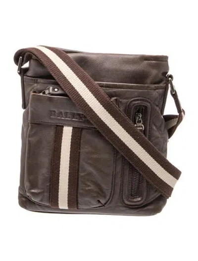 Pre-owned Bally Leather Messenger Bag In Brown