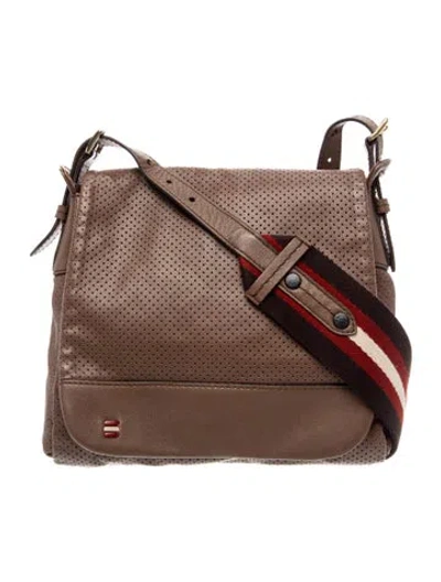 Pre-owned Bally Leather Messenger Bag In Brown