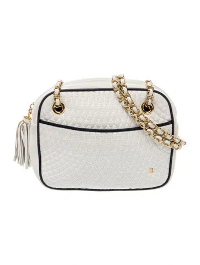 Pre-owned Bally Leather Minaudière In White