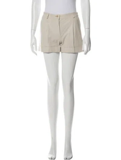 Pre-owned Bally Leather Mini Shorts In Neutral