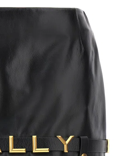 Bally Leather Mini Skirt In Black