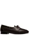 Bally Buffalo Leather Moccasin-style Flat Shoes With Subtle Stitching