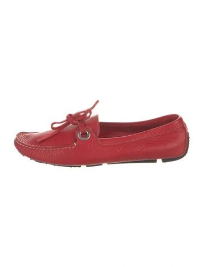 Pre-owned Bally Leather Moccasins In Red