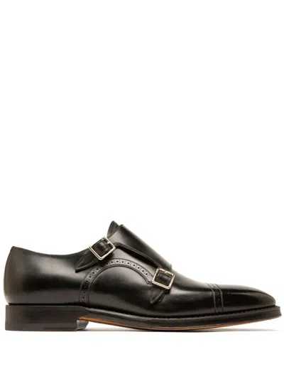 Bally Leather Monk Shoes In Black