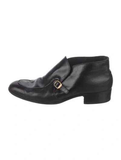 Pre-owned Bally Leather Monk Straps In Black