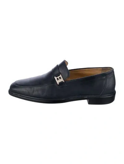Pre-owned Bally Leather Monk Straps In Blue