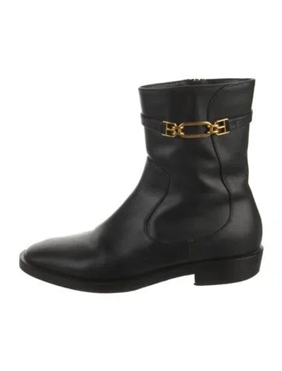 Pre-owned Bally Leather Moto Boots In Black