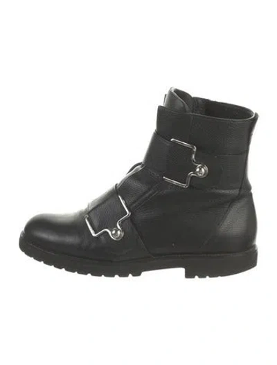 Pre-owned Bally Leather Moto Boots In Black