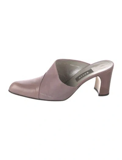 Pre-owned Bally Leather Mules In Purple