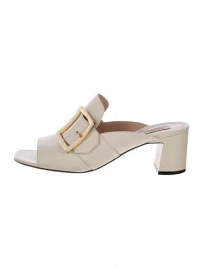 Pre-owned Bally Leather Mules In White
