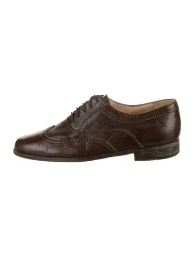 Pre-owned Bally Leather Oxfords In Brown