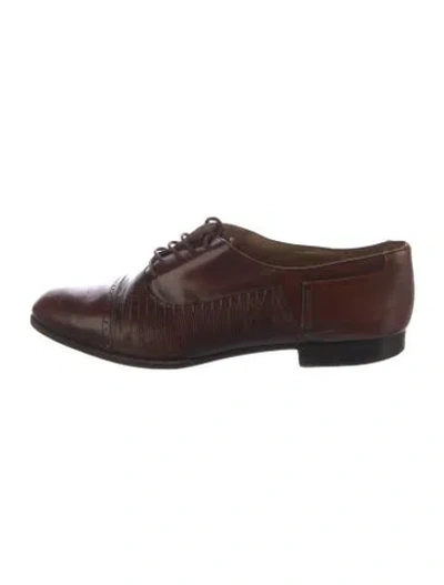 Pre-owned Bally Leather Oxfords In Burgundy
