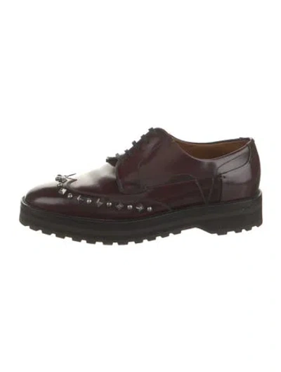 Pre-owned Bally Leather Oxfords In Burgundy