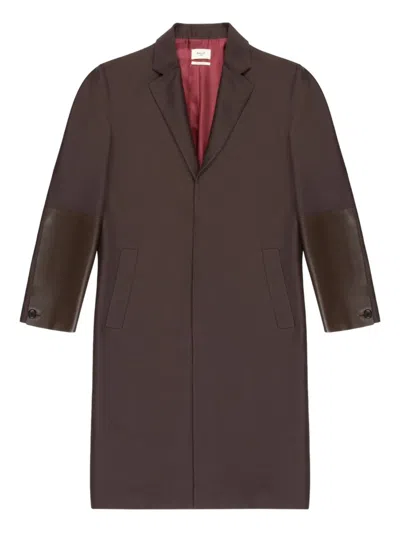 Bally Leather-panelled Coat In Brown