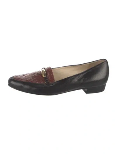 Pre-owned Bally Leather Patterned Loafers In Black