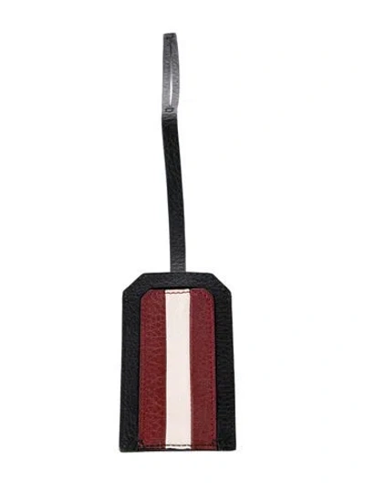 Pre-owned Bally Leather Patterned Luggage Tag In Black