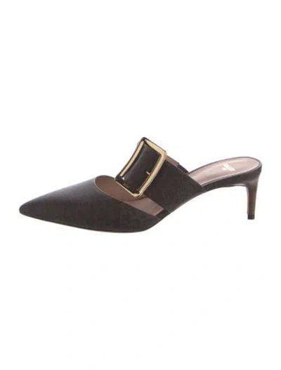 Pre-owned Bally Leather Patterned Mules In Brown