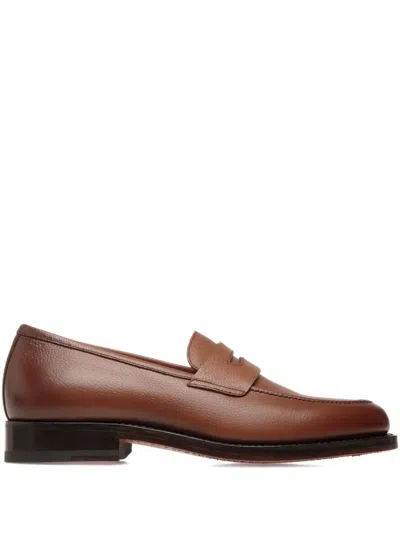 Bally Leather Penny Loafers In Brown