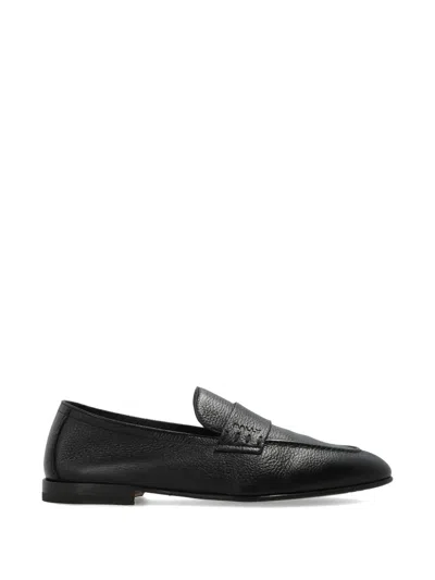 Bally Leather Penny Loafers In Black