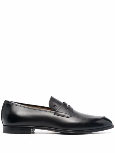 Bally Webb Leather Loafers In Black