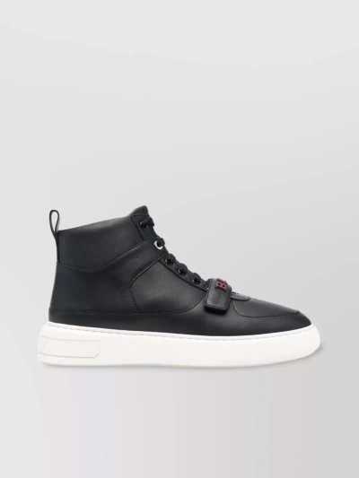 Bally Leather Perforated Hi-top Sneakers In Black