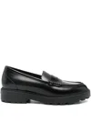 Bally Leather Platform Loafers In Black