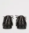 Bally Leather Plume Boat Shoes In Black