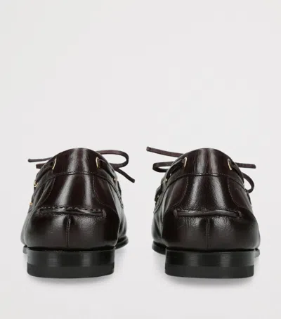 Bally Leather Plume Boat Shoes In Black